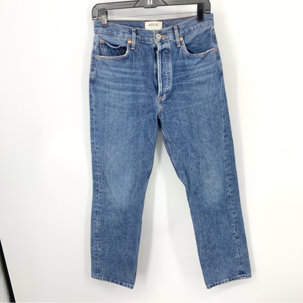 Agolde Classic Blue Cropped Jeans